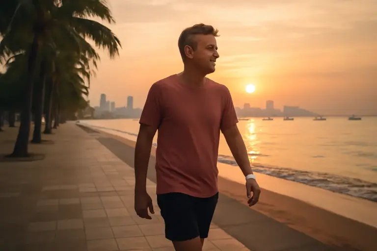 Camminare all’alba sul lungomare di Pattaya: il beneficio nascosto che rigenera l’umore